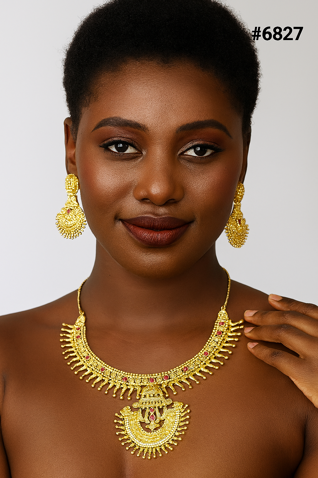 Gold Plated Small Necklace Set  PMJ Model No : 6827