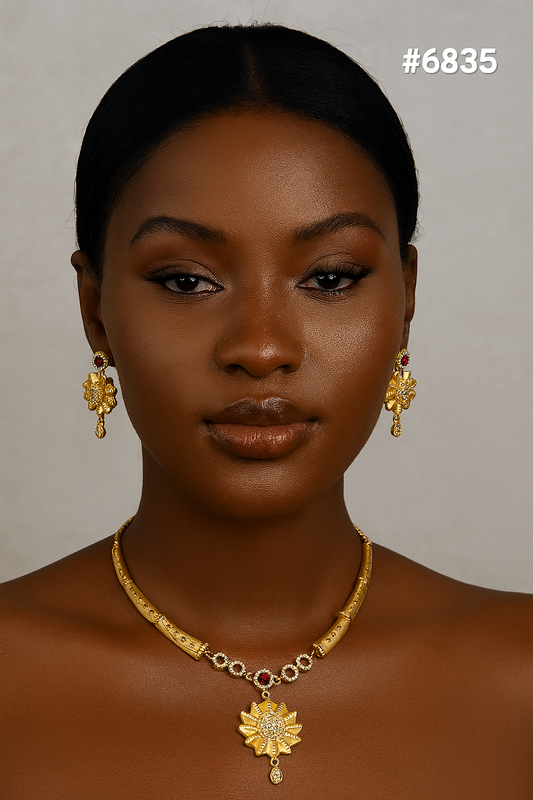 Gold Plated Small Necklace Set PMJ Model No : 6835