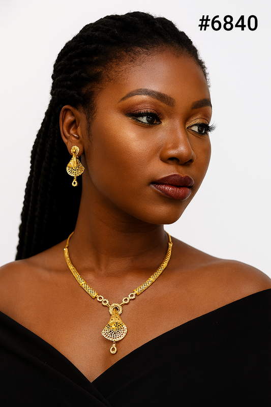 Gold Plated Small Necklace Set PMJ Model No : 6840