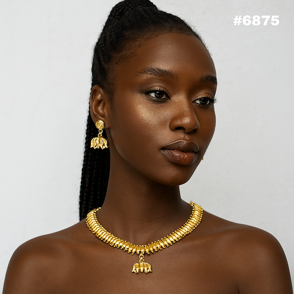 Gold Plated Small Necklace Set PMJ Model No : 6875