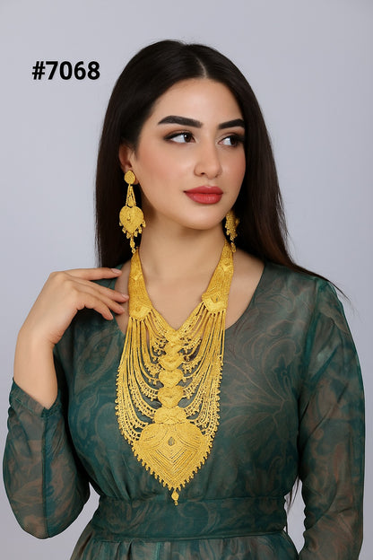 Gold Plated LONG NECKLACE 1 Gram Gold Plated Jewellery PMJ Model No : 7068