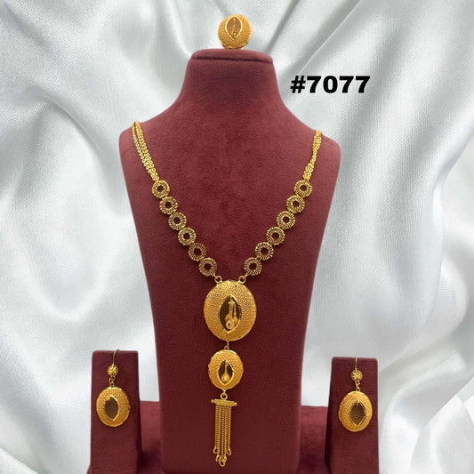 Gold Plated Long Necklace Set, PMJ Model No: 7077