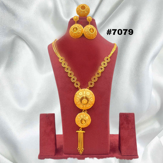 Gold Plated Long Necklace Set, PMJ Model No: 7079