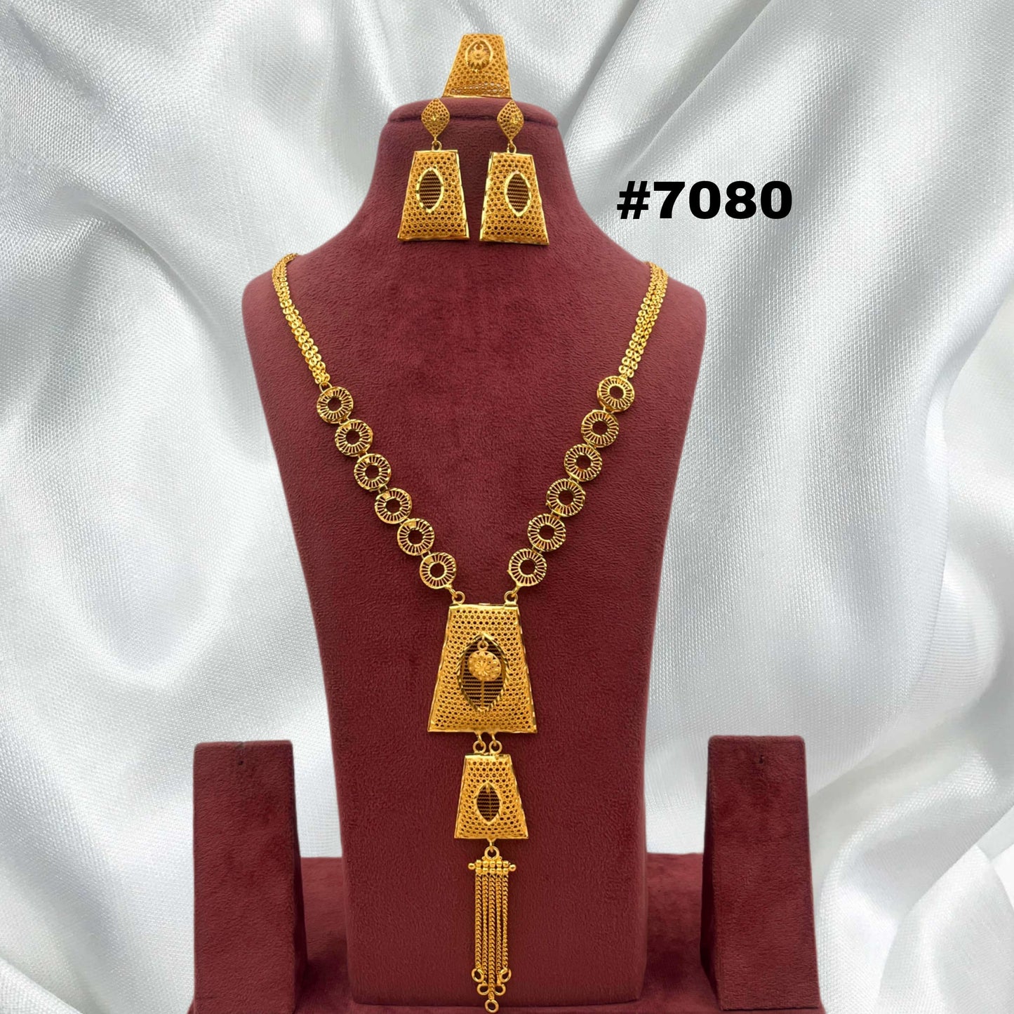 Gold Plated Long Necklace Set, PMJ Model No: 7080