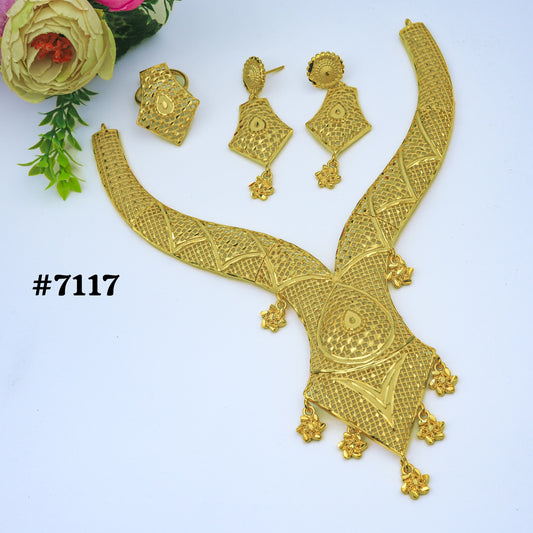 Gold Plated Short Necklace Set, PMJ Model No: 7117