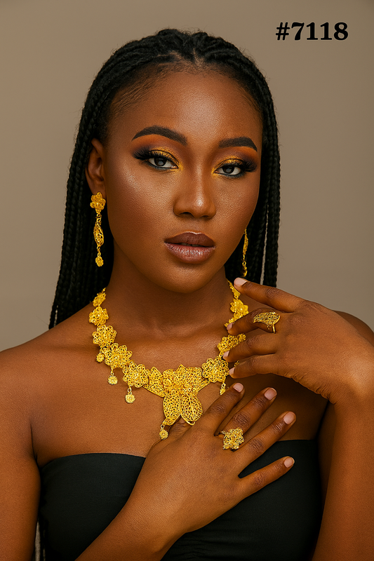 Gold Plated Short Necklace Set, PMJ Model No: 7118