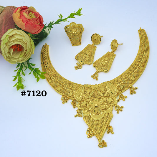 Gold Plated Short Necklace Set, PMJ Model No: 7120