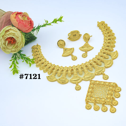 Gold Plated Short Necklace Set, PMJ Model No: 7121