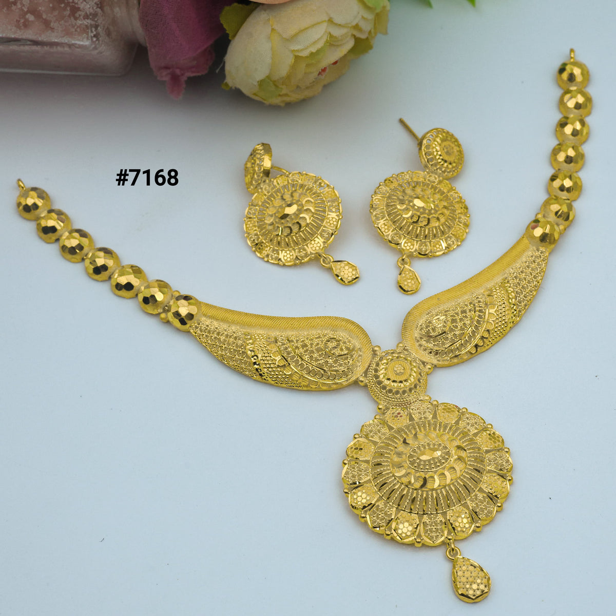 Necklace 1 Gram Gold Plated Jewellery PMJ Model No : 7168