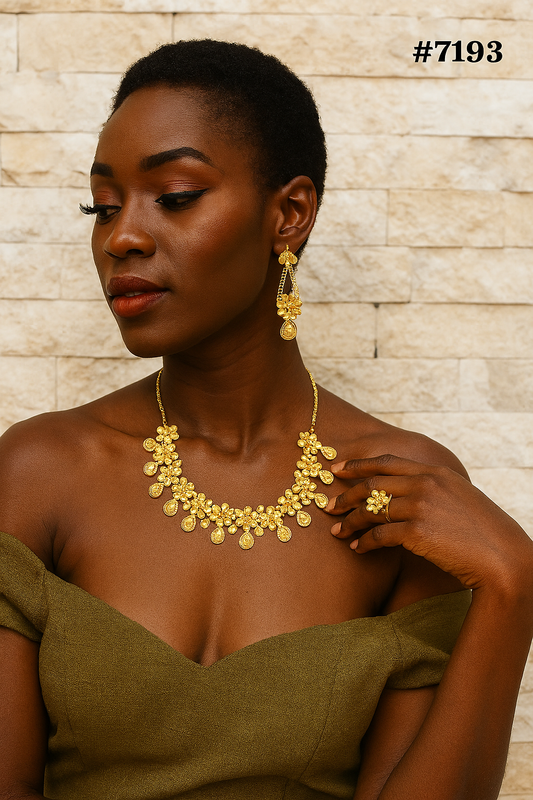 Gold Plated Short Necklace 1 Gram Gold Plated Jewellery PMJ Model No : 7193