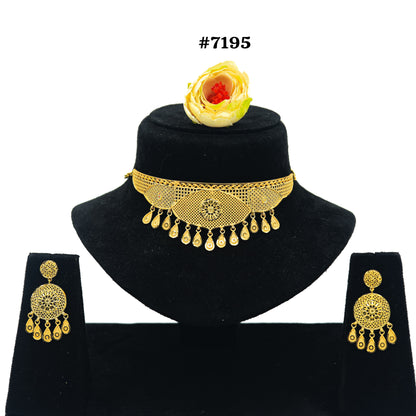 Gold Plated Short Necklace 1 Gram Gold Plated Jewellery PMJ Model No : 7195