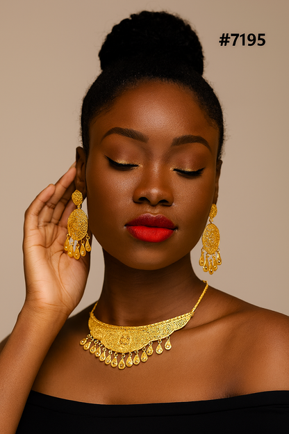 Gold Plated Short Necklace 1 Gram Gold Plated Jewellery PMJ Model No : 7195