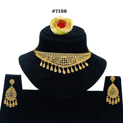 Gold Plated Short Necklace 1 Gram Gold Plated Jewellery PMJ Model No : 7198