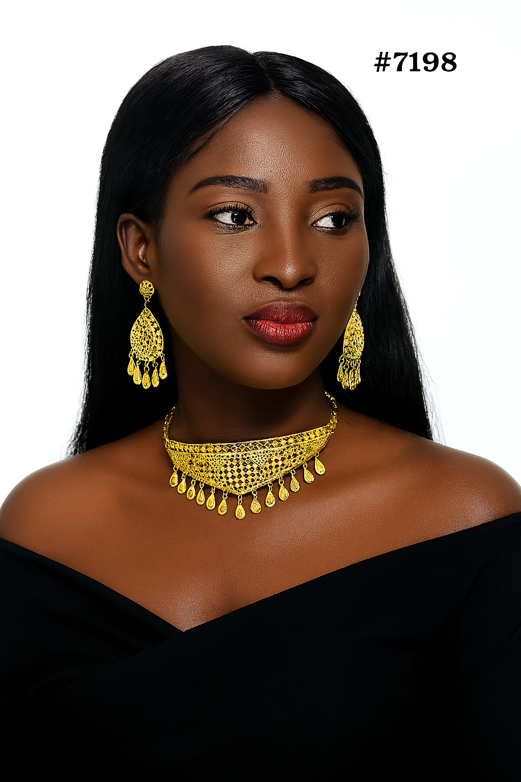 Gold Plated Short Necklace 1 Gram Gold Plated Jewellery PMJ Model No : 7198