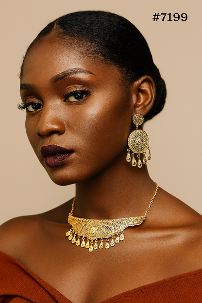 Gold Plated Short Necklace 1 Gram Gold Plated Jewellery PMJ Model No : 7199