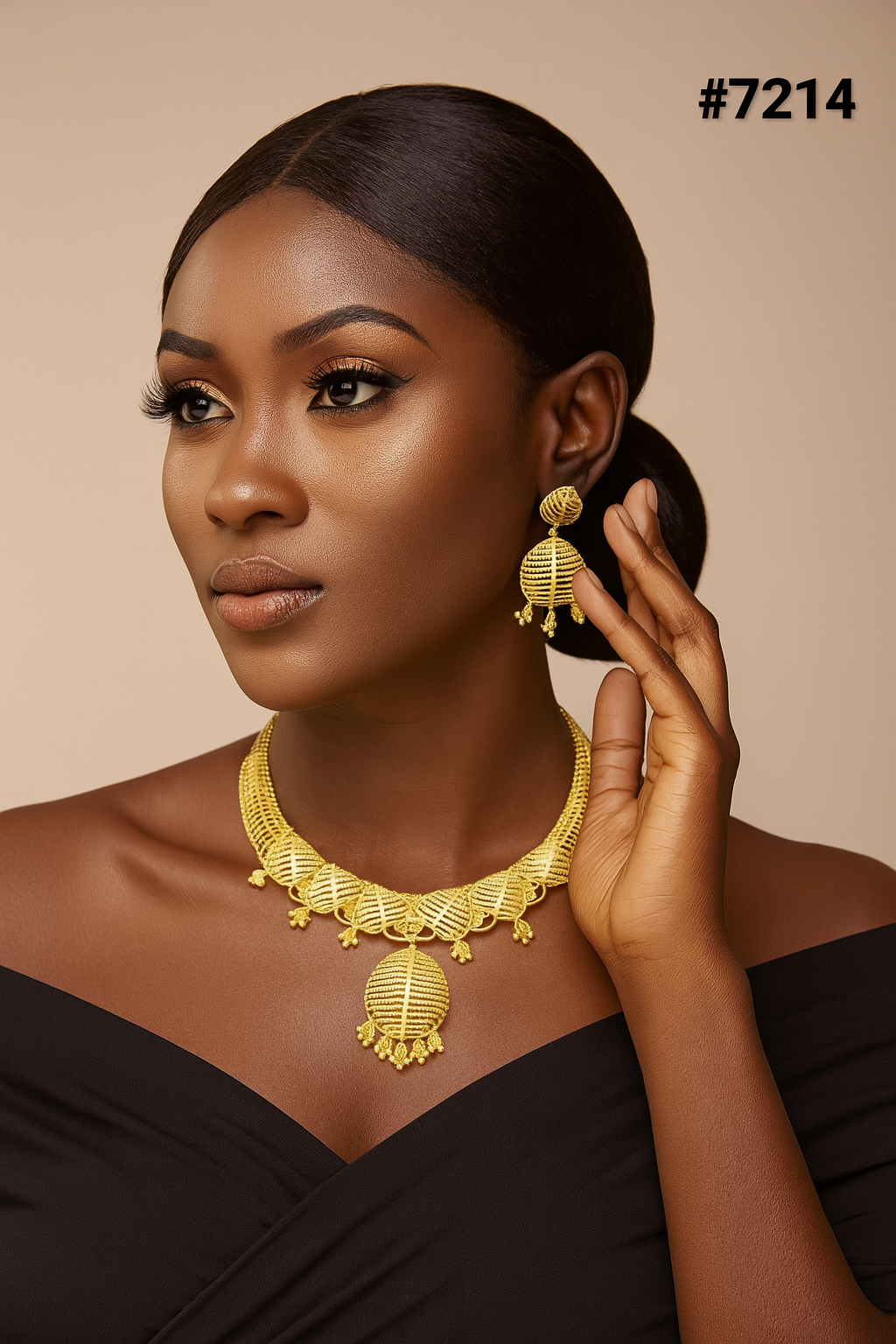 Gold Plated Short Necklace 1 Gram Gold Plated Jewellery PMJ Model No :  7214