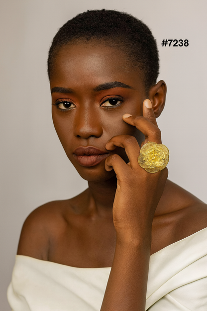 Gold Plated Finger Ring 1 Gram Gold Plated Jewellery PMJ Model No : 7238