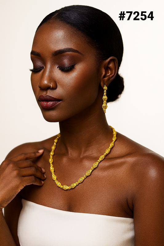 Gold Plated Long Necklace 1 Gram Gold Plated Jewellery PMJ Model No : 7254