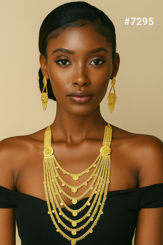 Gold Plated LONG NECKLACE 1 Gram Gold Plated Jewellery PMJ Model No : 7295