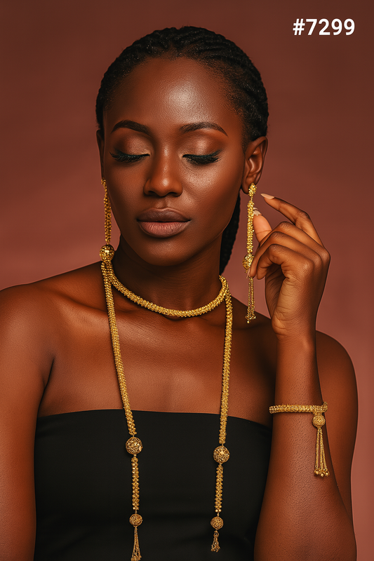 Gold Plated LONG NECKLACE 1 Gram Gold Plated Jewellery PMJ Model No : 7299