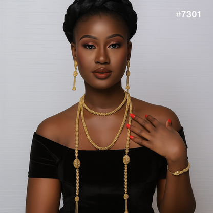 Gold Plated LONG NECKLACE 1 Gram Gold Plated Jewellery PMJ Model No : 7301