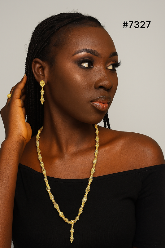 Gold Plated LONG NECKLACE 1 Gram Gold Plated Jewellery PMJ Model No : 7327