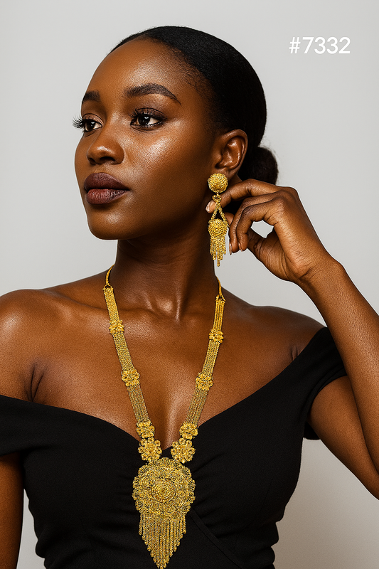 Gold Plated LONG NECKLACE 1 Gram Gold Plated Jewellery PMJ Model No : 7332