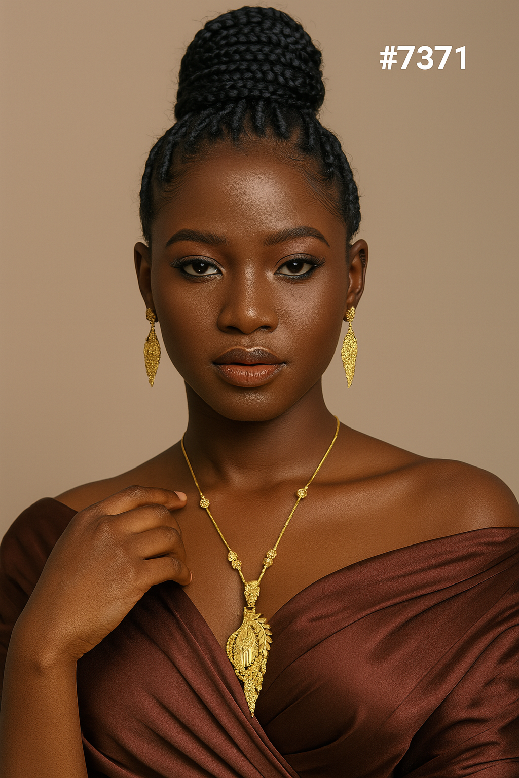 Gold Plated LONG NECKLACE 1 Gram Gold Plated Jewellery PMJ Model No : 7371