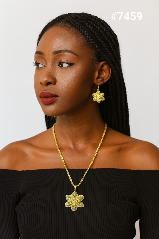 Gold Plated LONG Pendant NECKLACE 1 Gram Gold Plated Jewellery PMJ Model No : 7459