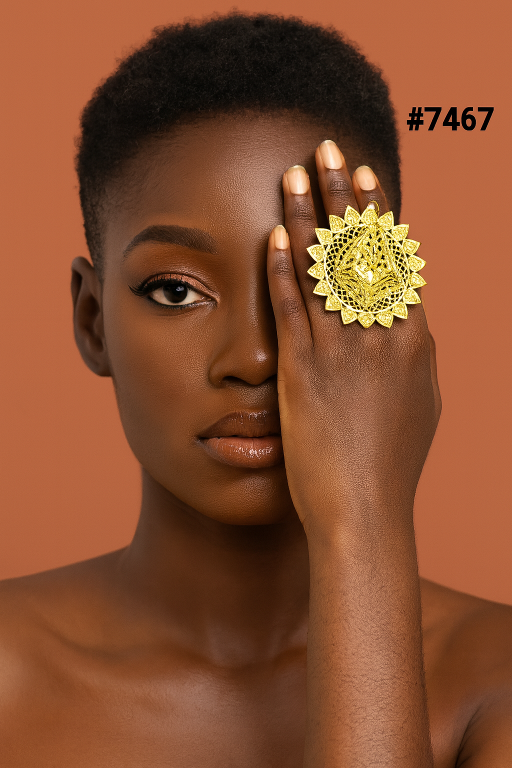 Gold Plated Finger Ring 1 Gram Gold Plated Jewellery PMJ Model No : 7467