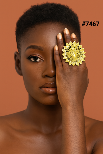 Gold Plated Finger Ring 1 Gram Gold Plated Jewellery PMJ Model No : 7467
