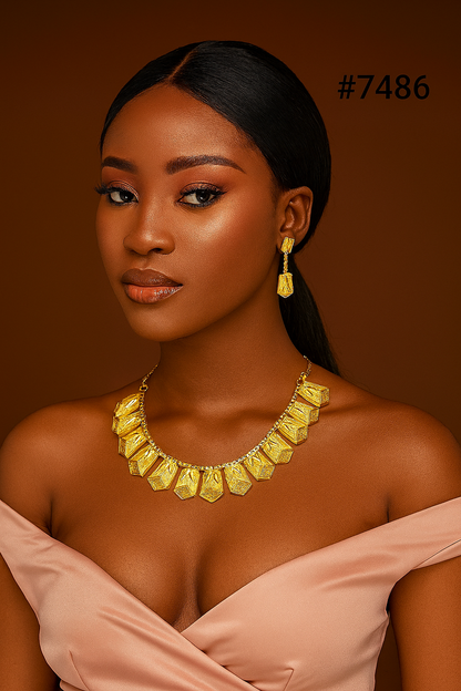 Gold Plated Short Necklace 1 Gram Gold Plated Jewellery PMJ Model No : 7486