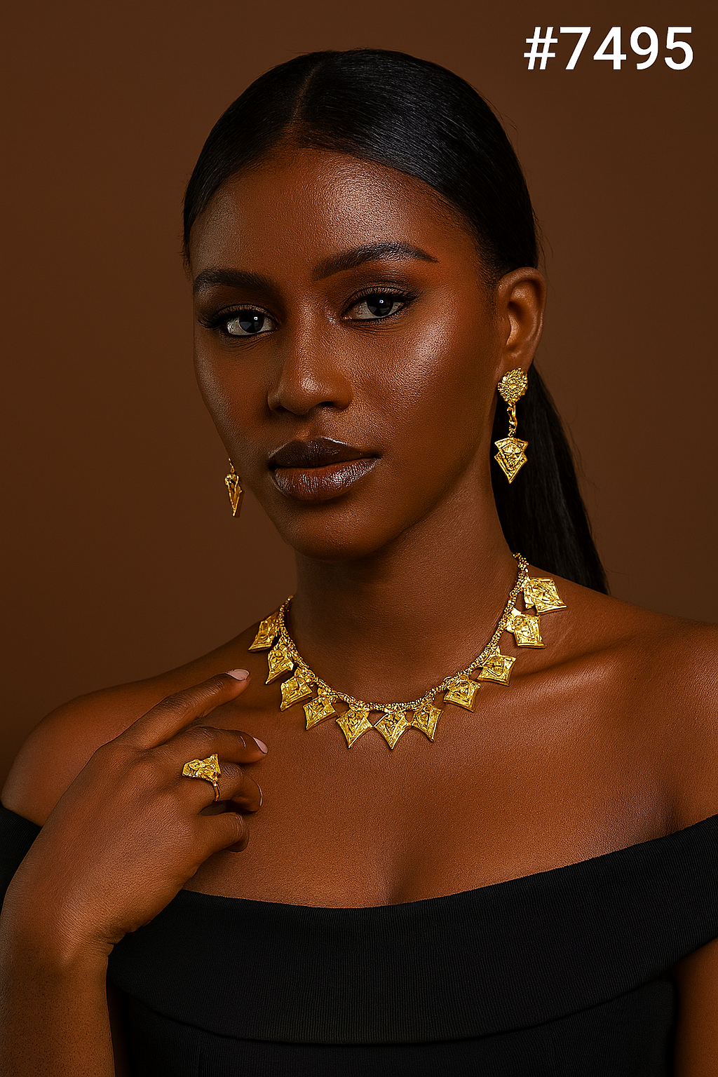 Gold Plated Short Necklace 1 Gram Gold Plated Jewellery PMJ Model No : 7495