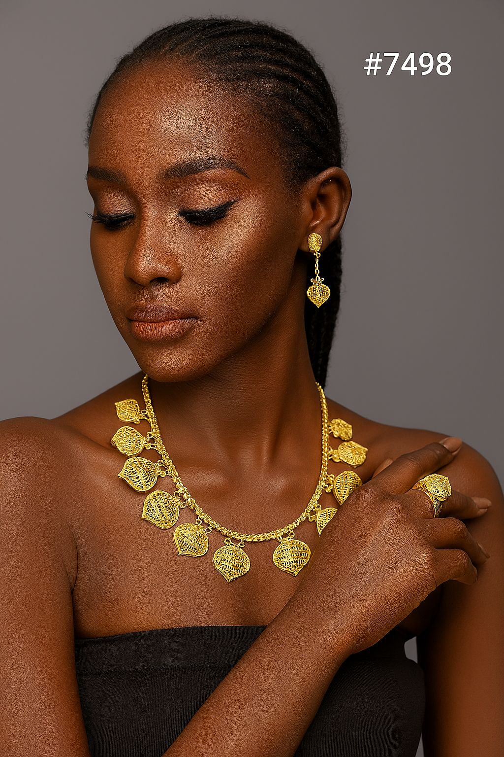 Gold Plated Short Necklace 1 Gram Gold Plated Jewellery PMJ Model No : 7498