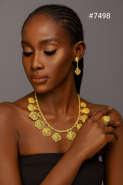 Gold Plated Short Necklace 1 Gram Gold Plated Jewellery PMJ Model No : 7498