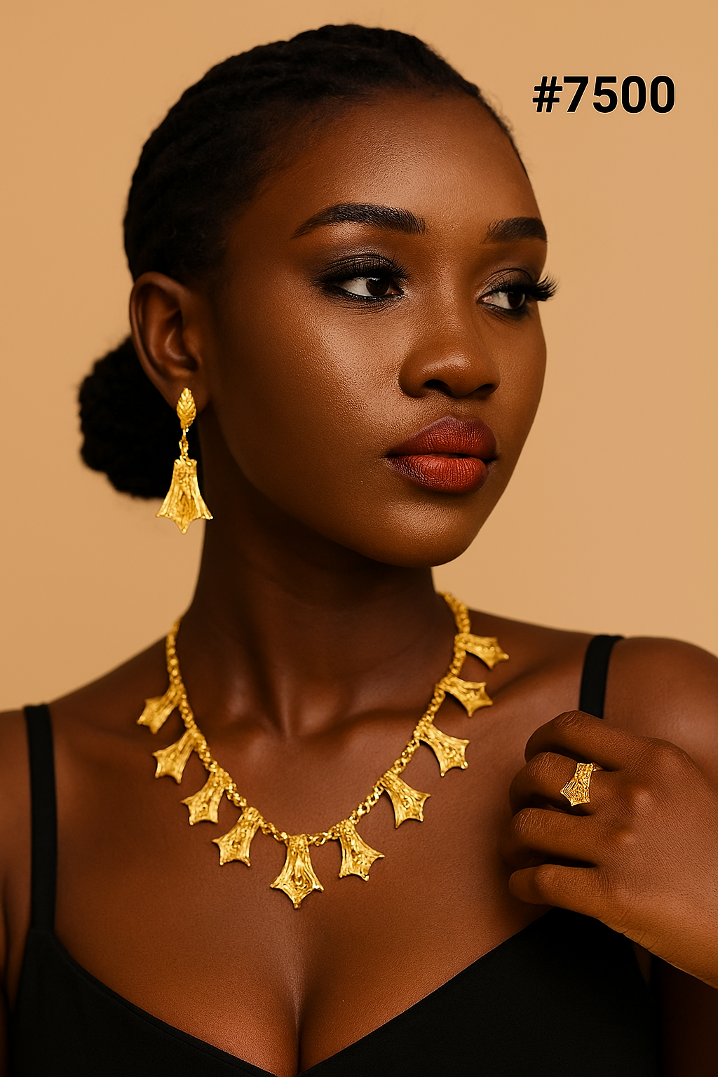 Gold Plated Short Necklace 1 Gram Gold Plated Jewellery PMJ Model No : 7500