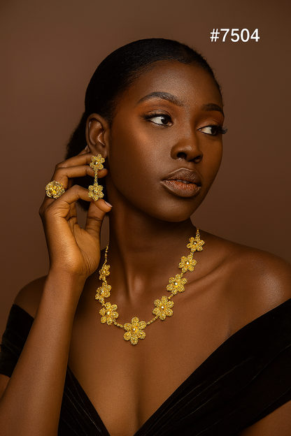 Gold Plated Short Necklace 1 Gram Gold Plated Jewellery PMJ Model No : 7504