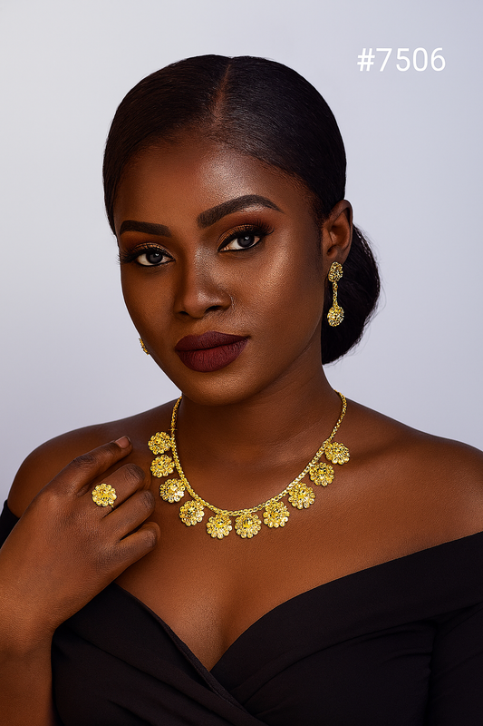 Gold Plated Short Necklace 1 Gram Gold Plated Jewellery PMJ Model No : 7506