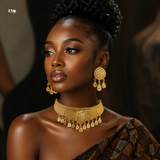 Gold Plated Short Necklace 1 Gram Gold Plated Jewellery PMJ Model No : 7526