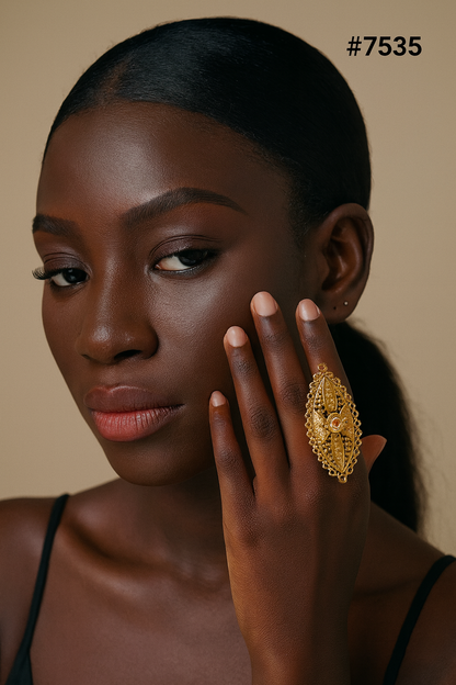 Gold Plated Finger Ring 1 Gram Gold Plated Jewellery PMJ Model No : 7535