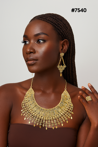 Gold Plated Short Necklace 1 Gram Gold Plated Jewellery PMJ Model No : 7540