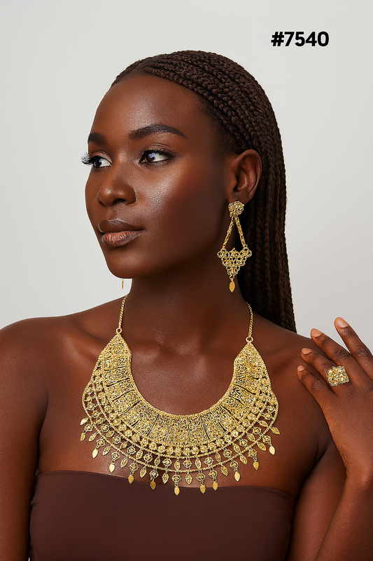 Gold Plated Short Necklace 1 Gram Gold Plated Jewellery PMJ Model No : 7540