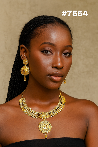 Gold Plated Short Necklace 1 Gram Gold Plated Jewellery PMJ Model No : 7554