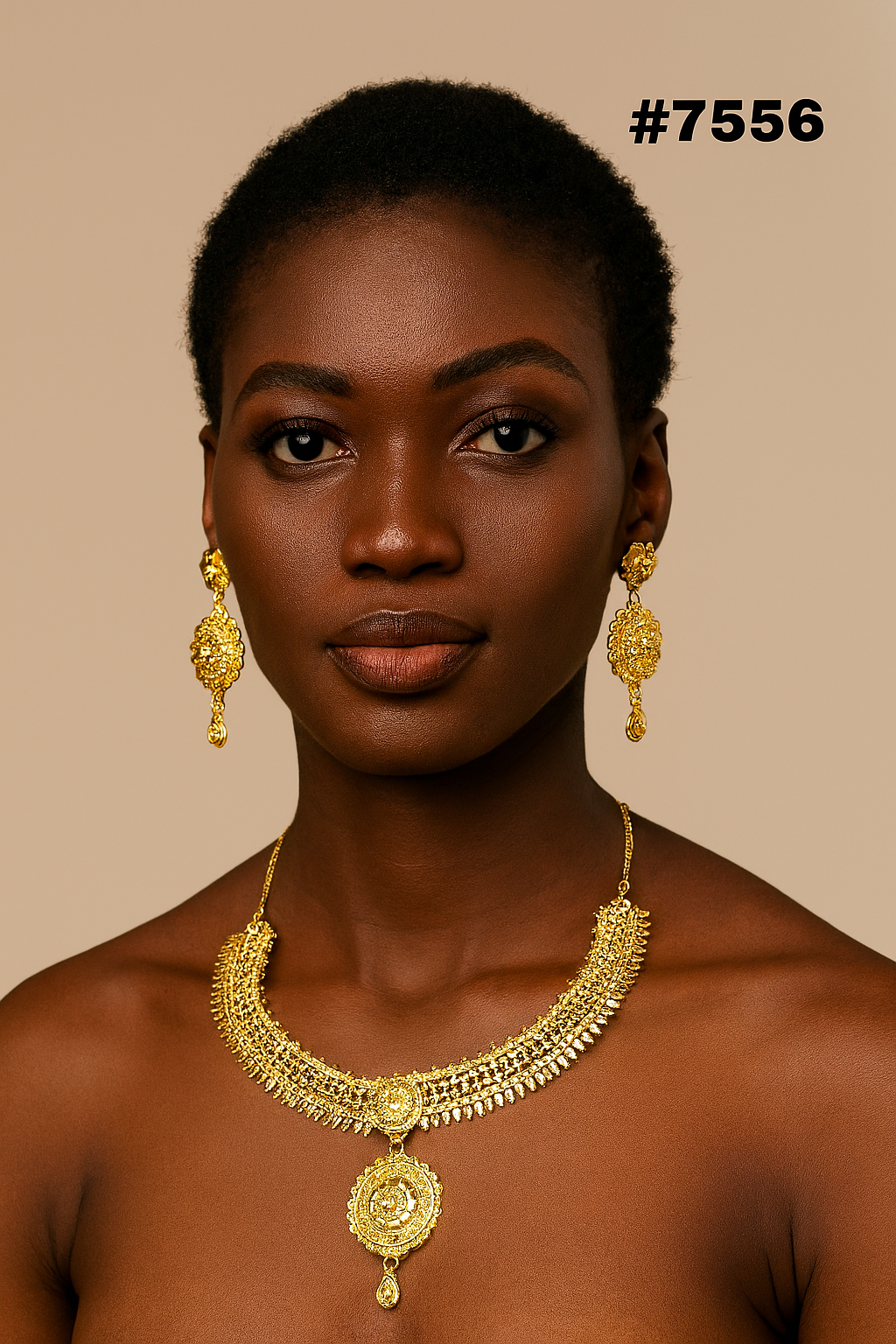 Gold Plated Short Necklace 1 Gram Gold Plated Jewellery PMJ Model No : 7556