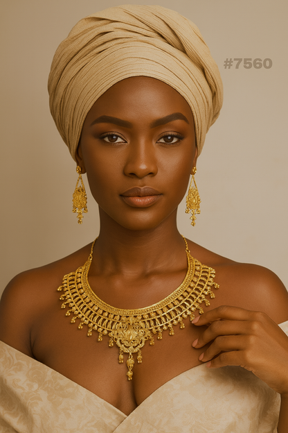 Gold Plated Short Necklace 1 Gram Gold Plated Jewellery PMJ Model No : 7560