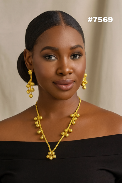 Gold Plated LONG NECKLACE 1 Gram Gold Plated Jewellery PMJ Model No : 7569