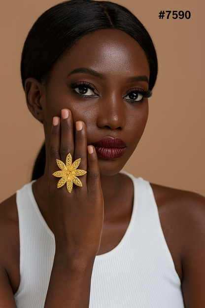 Gold Plated Finger Ring 1 Gram Gold Plated Jewellery PMJ Model No : 7590