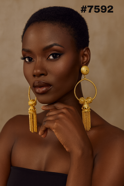 Gold Plated Designer Earrings Combo Finger Ring, PMJ Model No: 7692