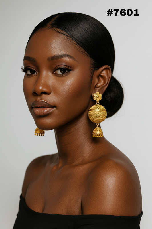 Gold Plated Designer Earrings Combo Finger Ring, PMJ Model No: 7601