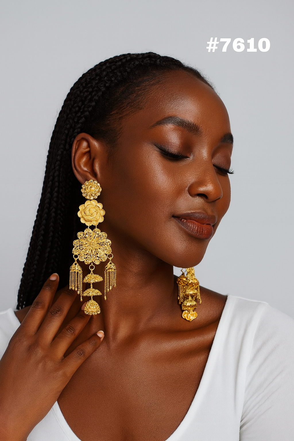 Gold Plated Jewellery, Earrings PMJ Model No : 7610